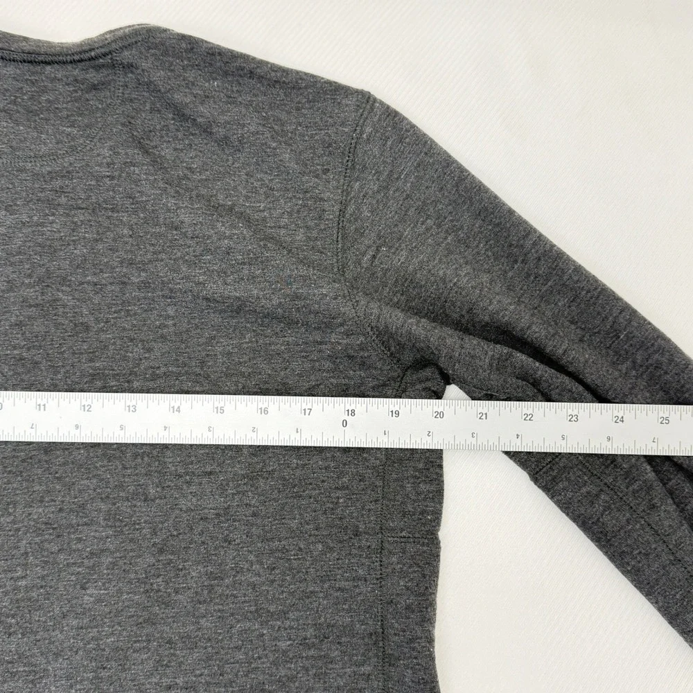 The North Face Mens Long Sleeve Henley Shirt Dark Gray Heather Size M